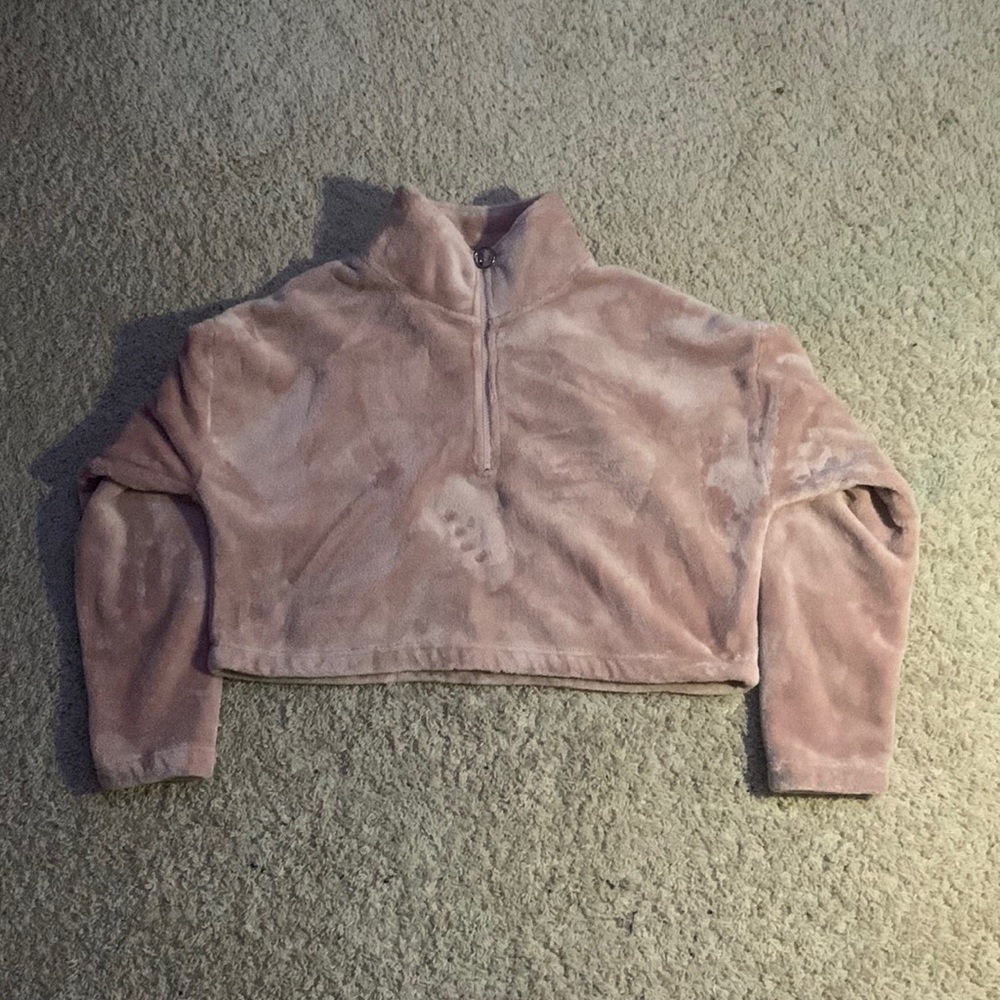 Cropped Half Zip Sweatshirt